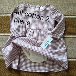 Carter's Mauve Gingham Dress with Diaper Cover